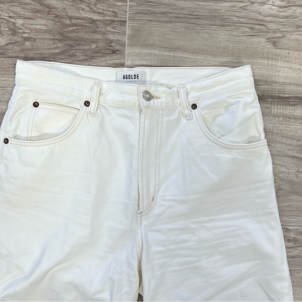 Agolde Pinch Waist Ultra High Rise Short in Cumulus (White) Size 29 - Picture 4 of 15